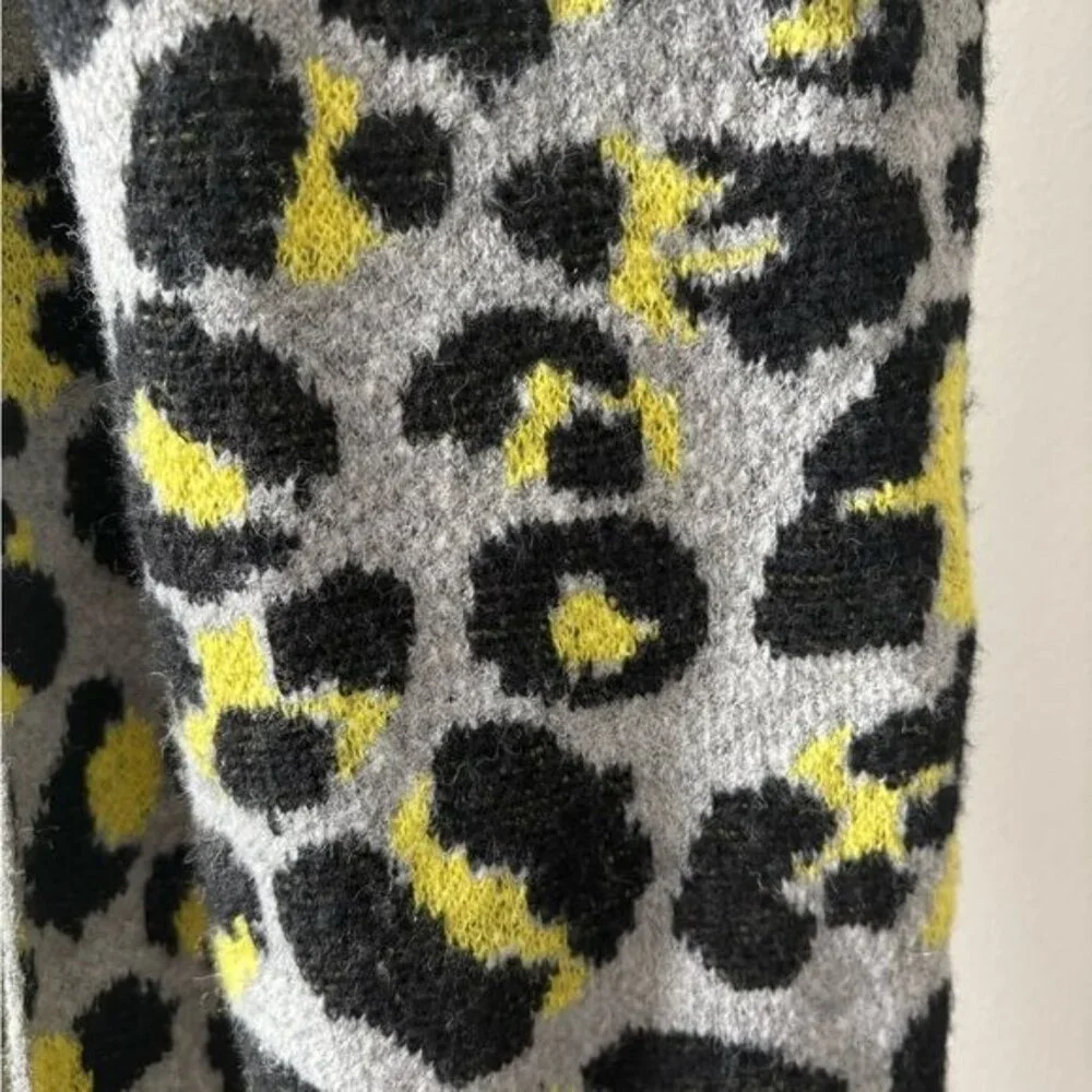 Fashion Nova Cardigan Jacket XL Leopard Open Front Hood Boho Mob Wife Retro Glam - Picture 11 of 12